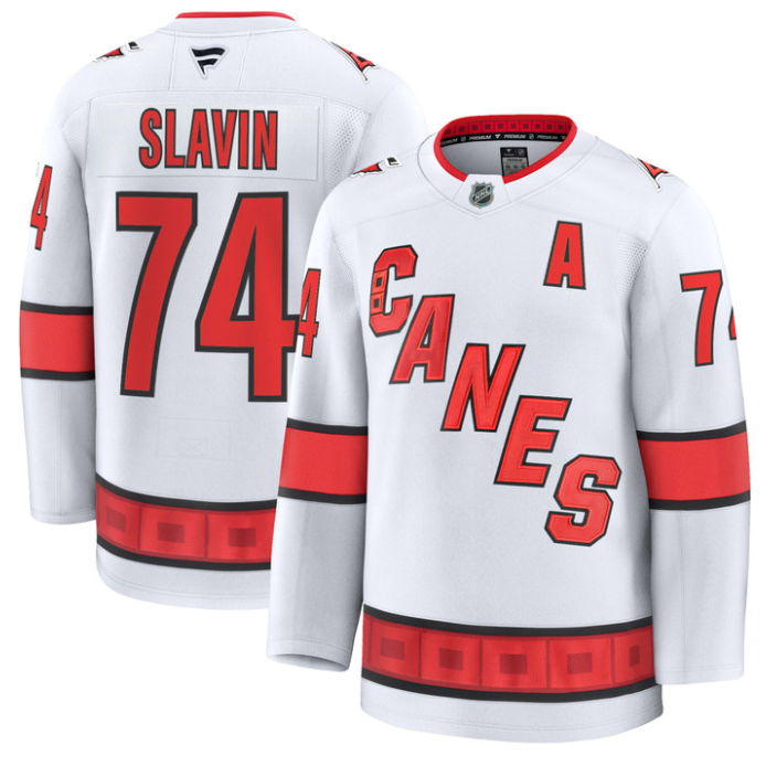 Jaccob Slavin Jersey #74 Carolina Hurricanes Premium All Stitched White