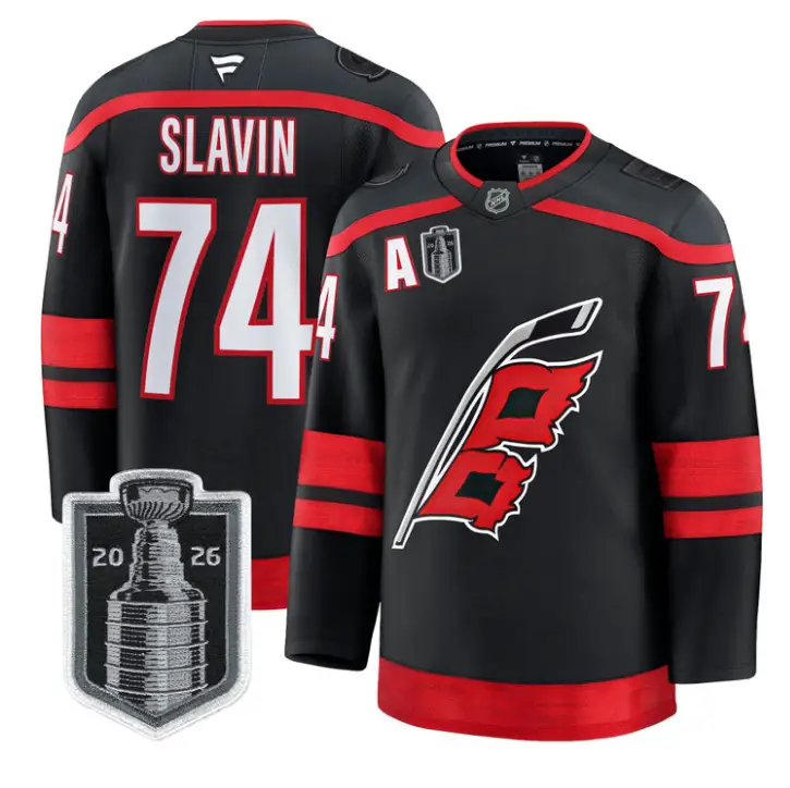 Jaccob Slavin Jersey #74 Carolina Hurricanes 2026 Stanley Cup Patch Stitched