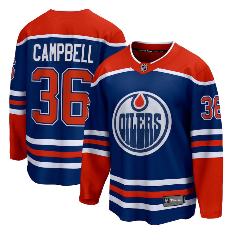 Jack Campbell 36 Edmonton Oilers Home Breakaway Jersey Men