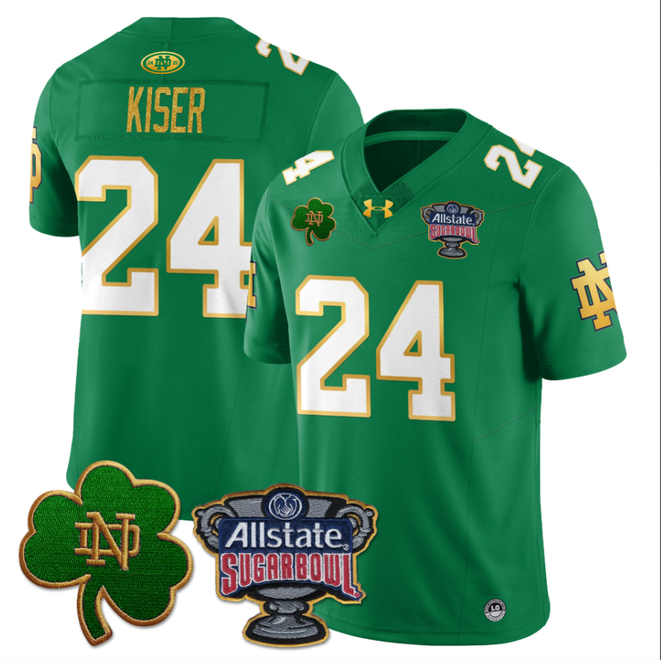 Jack Kiser Jersey #24 Notre Dame Fighting Irish Allstate Sugar Bowl Navy White
