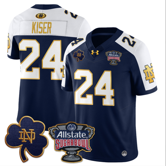 Jack Kiser Jersey #24 Notre Dame Fighting Irish Allstate Sugar Bowl Navy