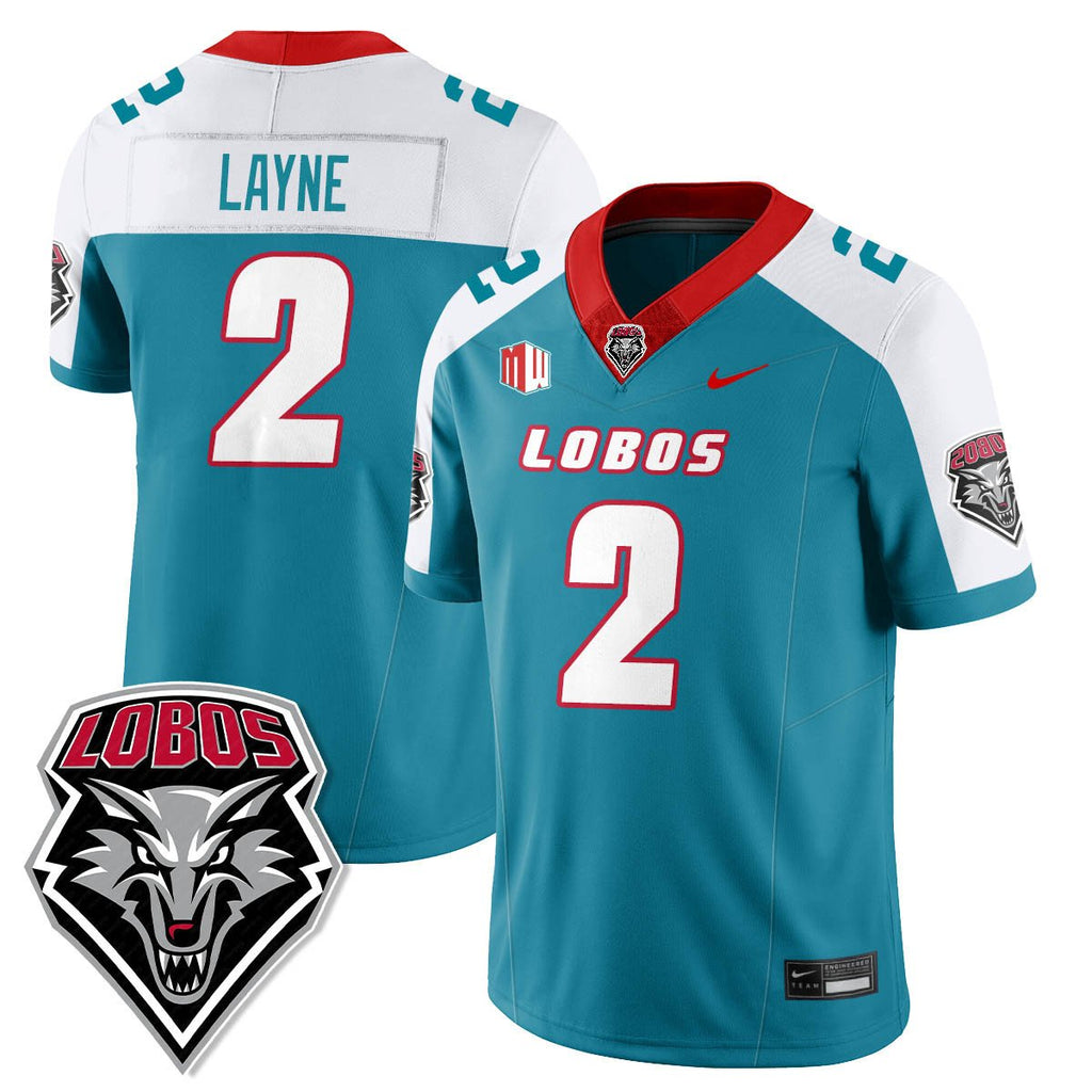 Jack Layne Jersey #2 UNM Lobo Football 2025 All Stitched Alternate