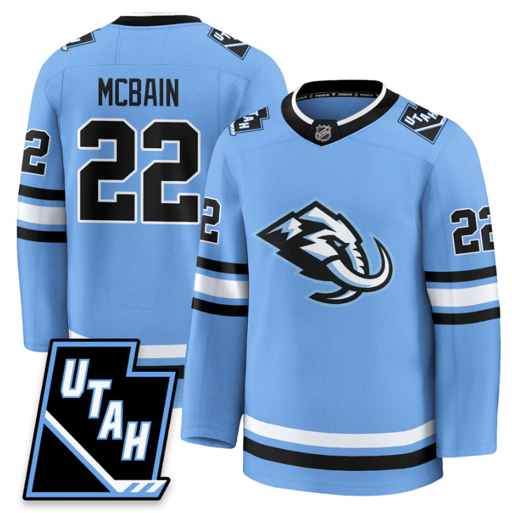 Jack McBain Jersey #22 Utah Hockey Mammoth 2025 Limited All Stitched Blue