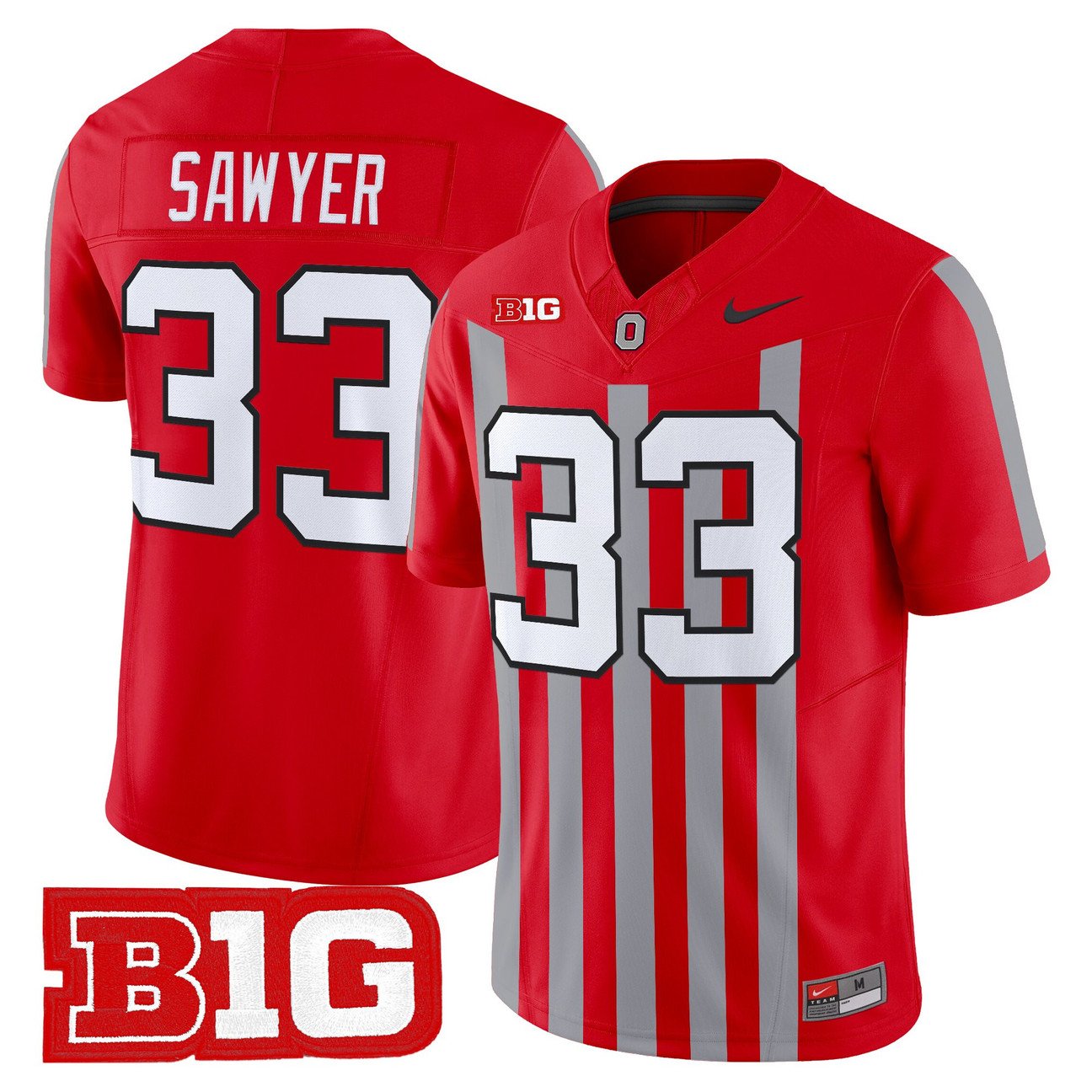 Jack Sawyer Jersey #33 Ohio State Buckeyes Throwback Limited Stitched