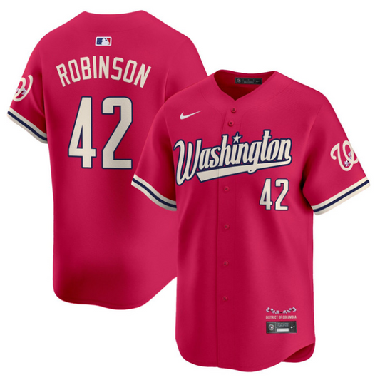 Jackie Robinson Jersey #42 Washington Nationals Vapor Limited All Stitched Pink