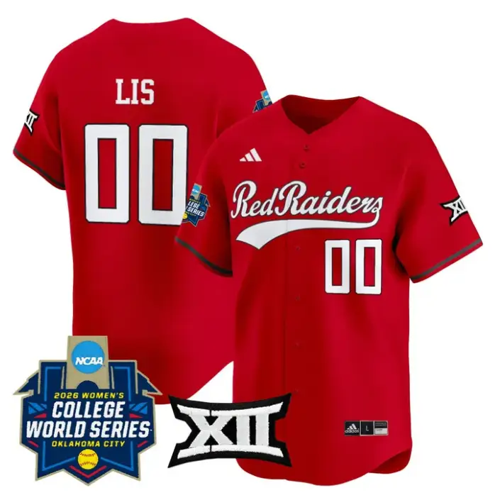 Jackie Lis Jersey #00 Red Raiders Softball 2026 World Series (WCWS)