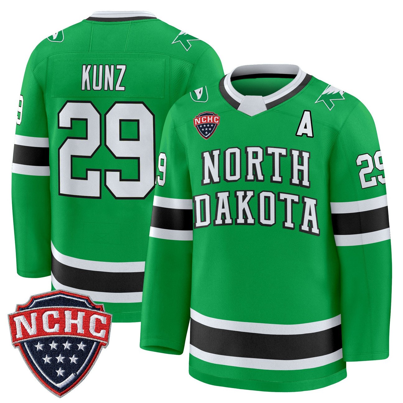 Jackson Kunz Jersey #29 North Dakota Fighting Hawks 2025-26 Stitched