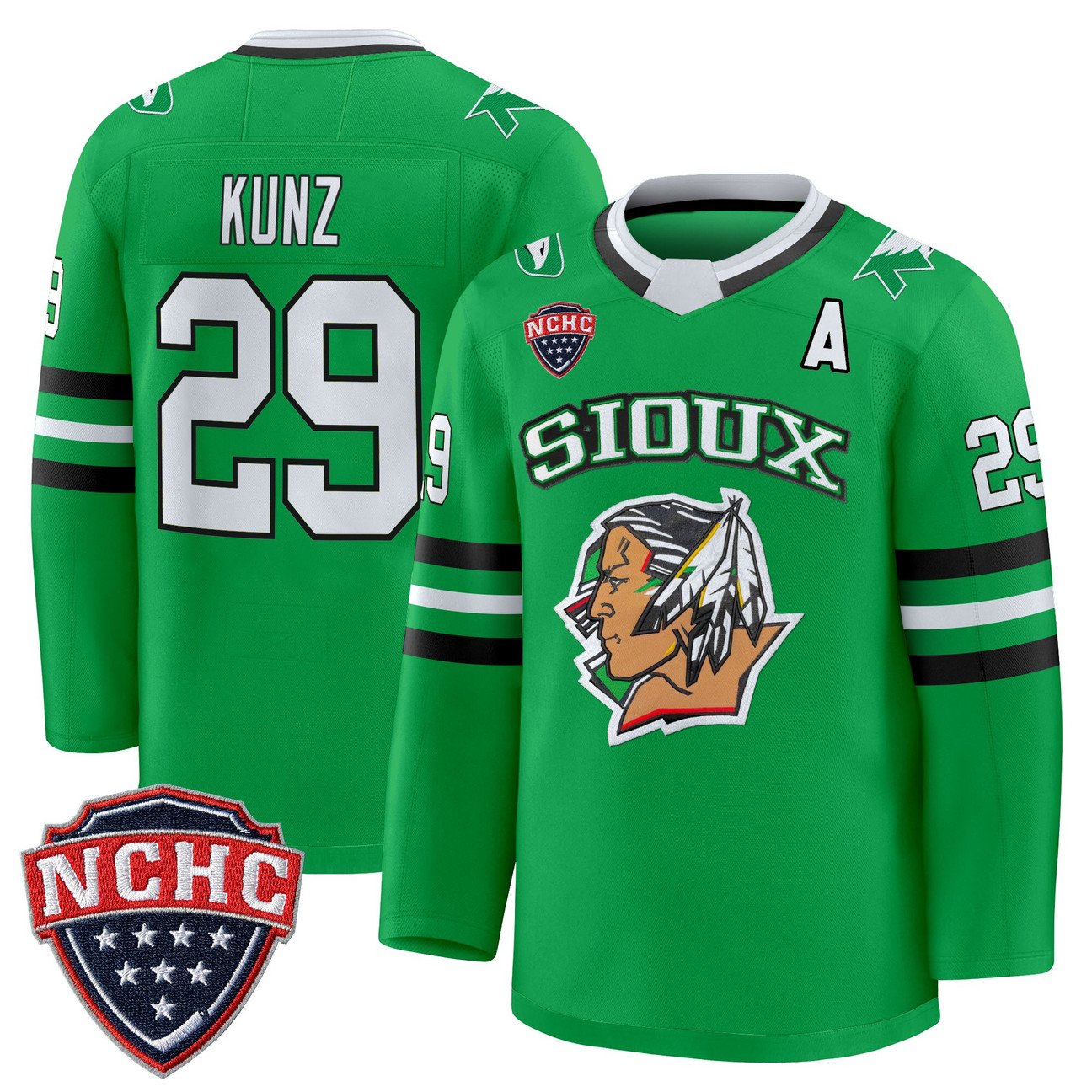 Jackson Kunz Jersey #29 North Dakota Fighting Hawks 2025-26 Stitched