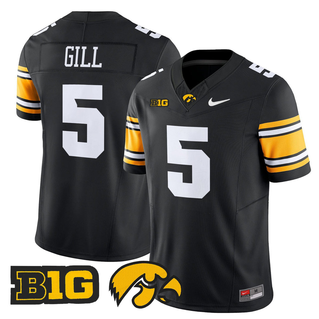 Jacob Gill Jersey #5 Iowa Hawkeyes 2025 Limited Stitched Black
