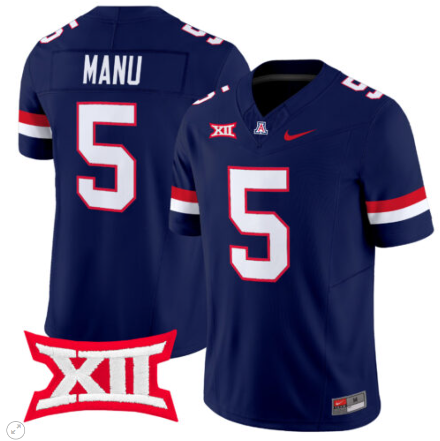 Jacob Manu Jersey #5 Arizona Wildcats Vapor Limited Football Navy