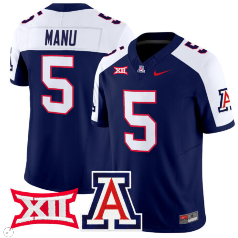 Jacob Manu Jersey #5 Arizona Wildcats Vapor Limited Football Navy Alternate