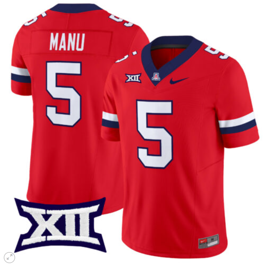 Jacob Manu Jersey #5 Arizona Wildcats Vapor Limited Football Red