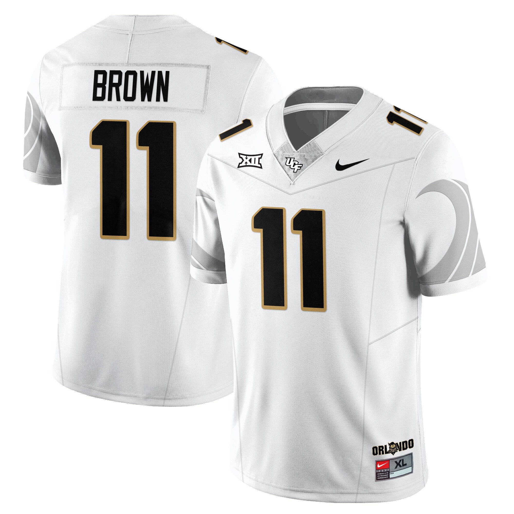 Jacurri Brown Jersey #11 UCF Football 2025 Core Uniforms Stitched White
