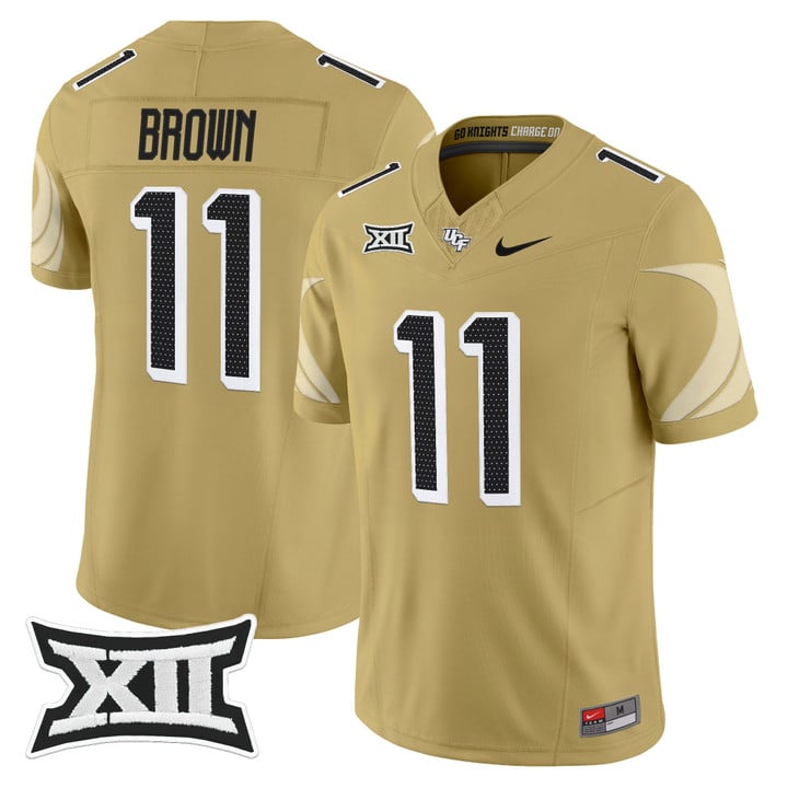Jacurri Brown Jersey #11 UCF Knights 2025 Vapor Limited Football Stitched Gold