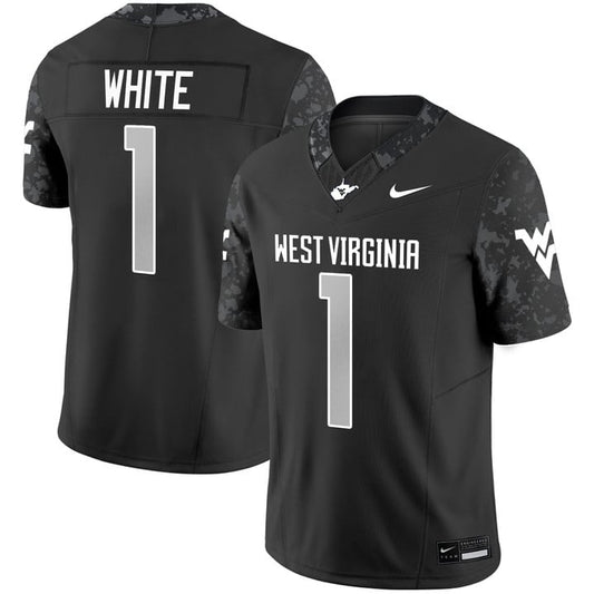 Jahiem White Jersey #1 West Virginia Mountaineers 2025 Vapor Stitched Coal