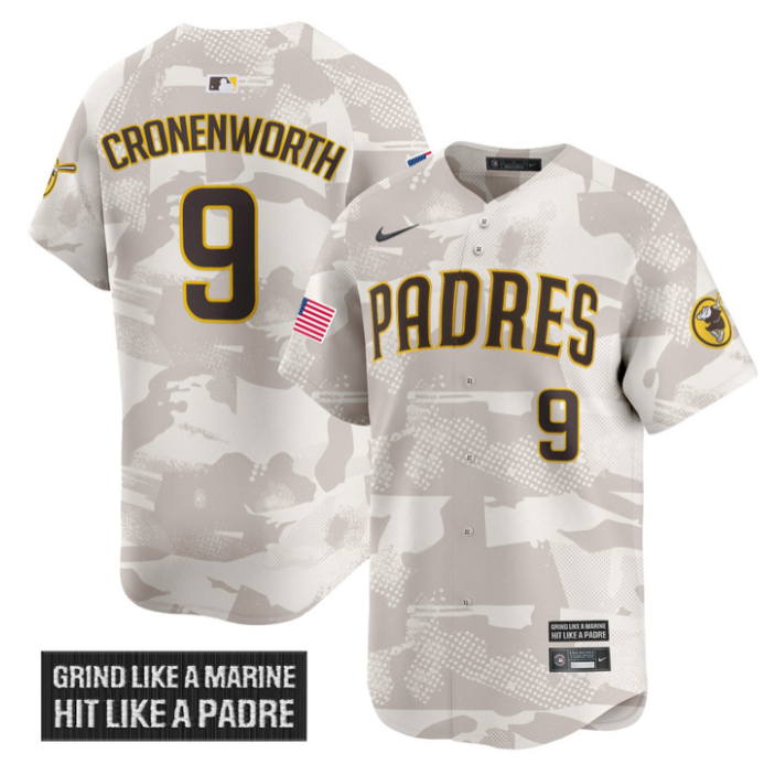 Jake Cronenworth Jersey #9 San Diego Padres 2025 Armed Forces Day Vapor Stitched Camo