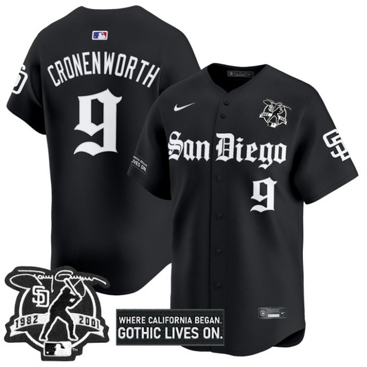 Jake Cronenworth Jersey #9 San Diego Padres Gothic Edition Vapor Limited Stitched Black