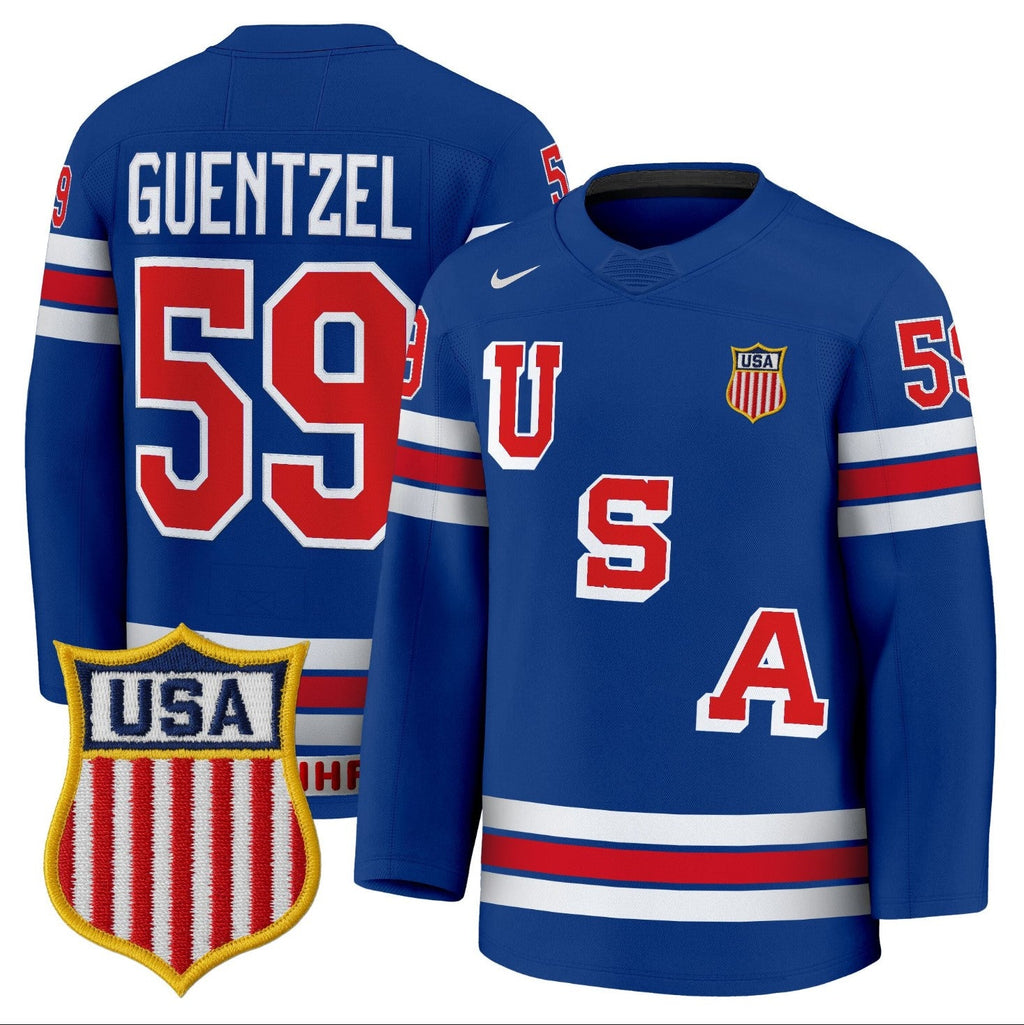 Jake Guentzel Jersey #59 USA Olympic 2026 Premium Hockey Stitched