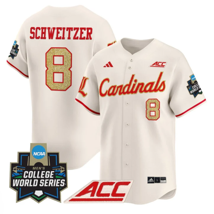 Jake Schweitzer Jersey #8 Louisville Cardinals 2025 World Series Cream