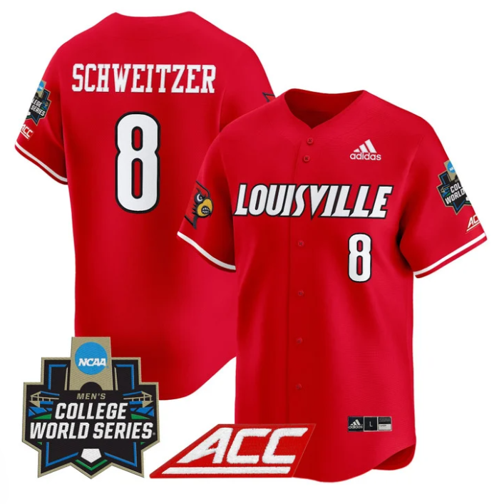 Jake Schweitzer Jersey #8 Louisville Cardinals 2025 World Series Red