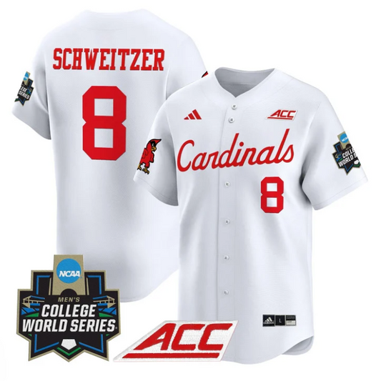 Jake Schweitzer Jersey #8 Louisville Cardinals 2025 World Series White