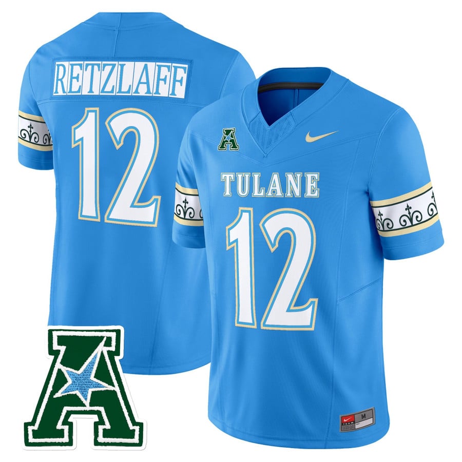 Jake Retzlaff Jersey #12 Tulane Green Wave 2025 City Edition Stitched