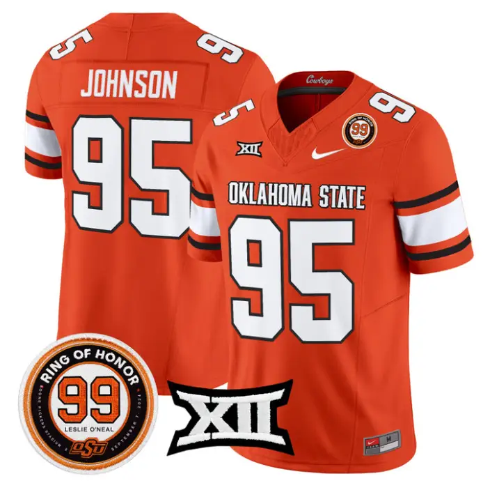 Jaleel Johnson Jersey #95 Oklahoma State 2026 Leslie O'neal Stitched