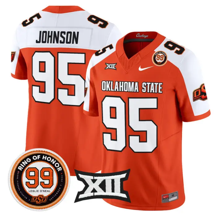 Jaleel Johnson Jersey #95 Oklahoma State 2026 Leslie O'neal Stitched