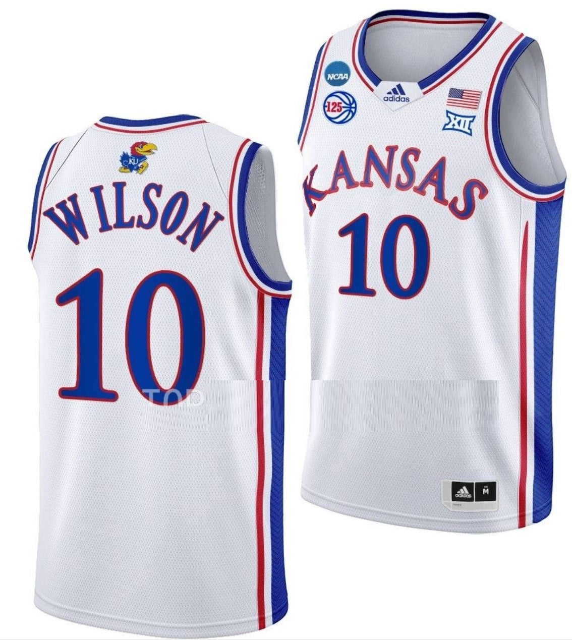 Jalen Wilson Jersey Kansas Jayhawks College Basketball 2023 NCAA March Madness White #10