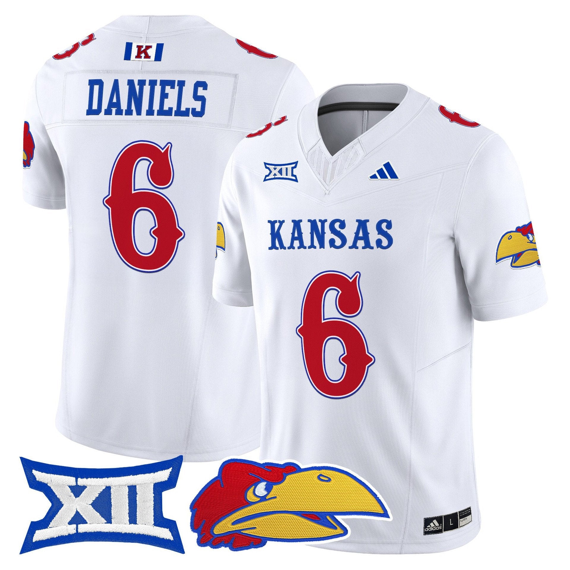 Jalon Daniels Jersey #6 Kansas Jayhawks 2025 Vapor Limited Stitched White