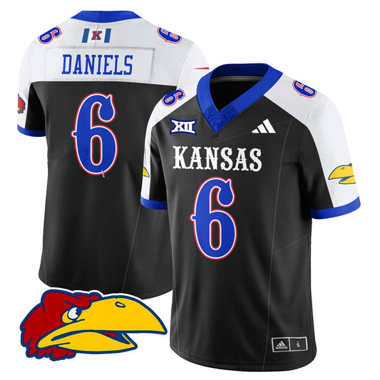 Jalon Daniels Jersey #6 Kansas Jayhawks Football 2025 Limited Stitched Black Alter