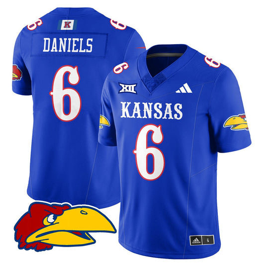 Jalon Daniels Jersey #6 Kansas Jayhawks Football 2025 Limited Stitched Royal