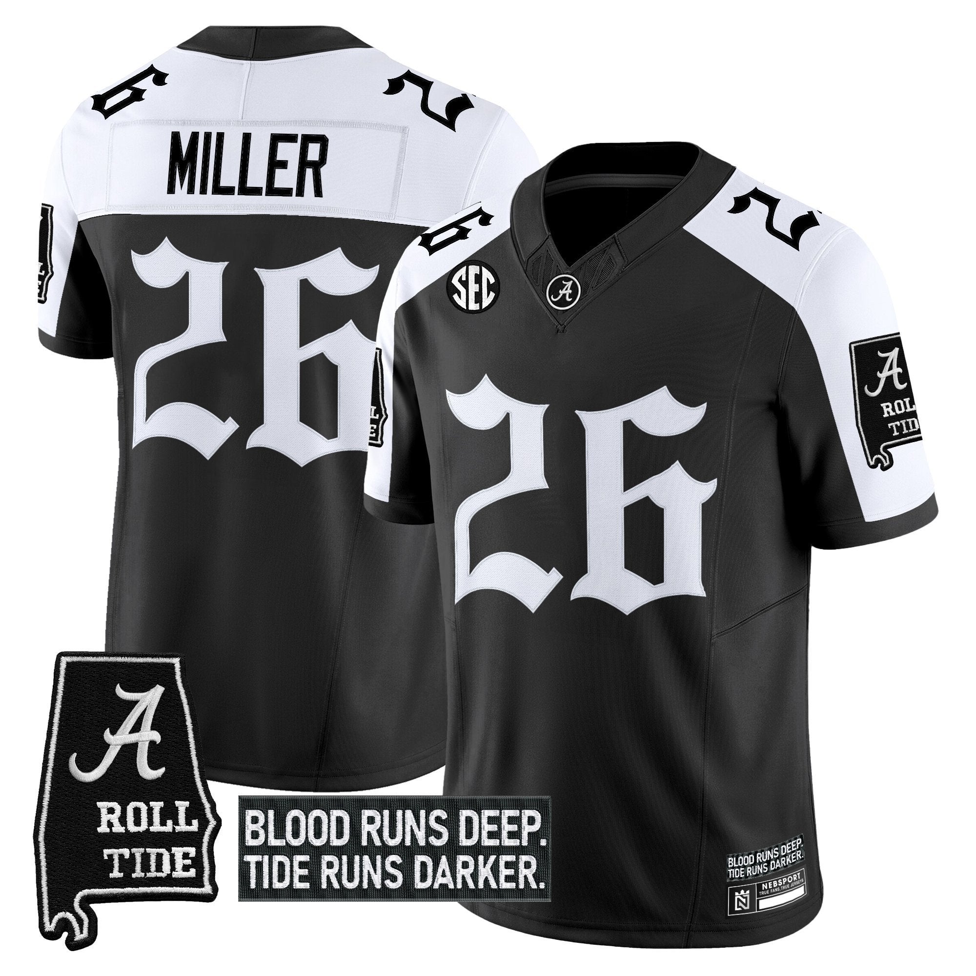 Jam Miller Jersey #26 Alabama Crimson Gothic Bama Blood Edition Stitched Alter