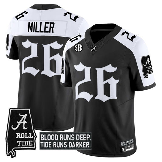 Jam Miller Jersey #26 Alabama Crimson Gothic Bama Blood Edition Stitched Alter