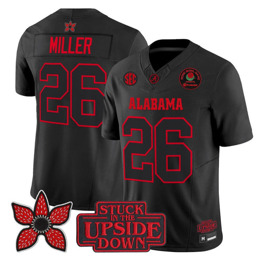 Jam Miller Jersey #26 Alabama Crimson Stranger Things 2025 Rose Bowl Stitched