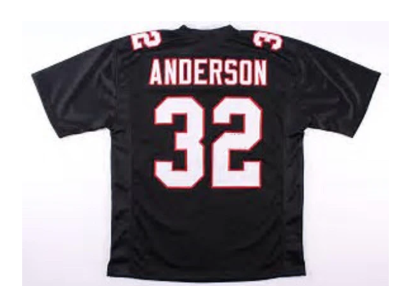Jamal Anderson Jersey Atlanta Falcons Custom Throwback Football Black