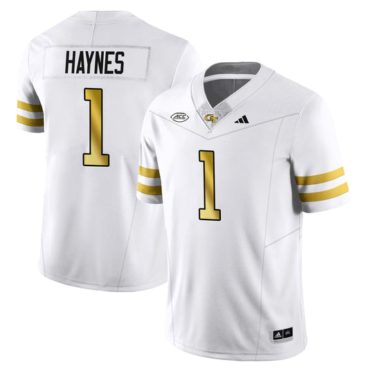 Jamal Haynes Jersey #1 Georgia Tech Football 2025 Limited Stitched White