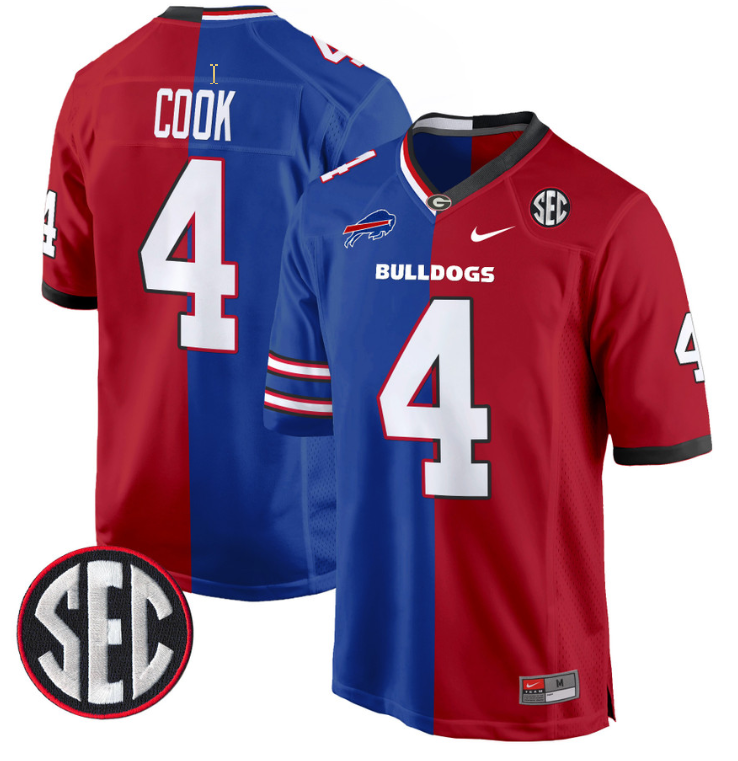 James Cook Jersey #4 Georgia Bulldogs Split Football Game All Stitched