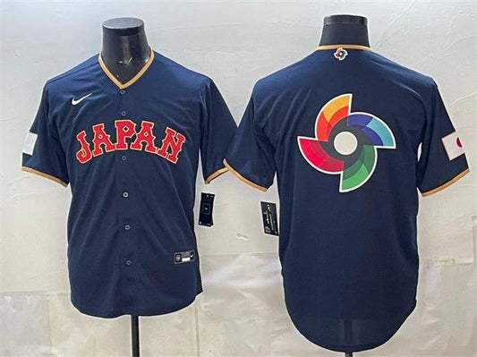 Japan Baseball Team Big Logo Navy 2026 World Baseball Classic Road Stadium Stitched