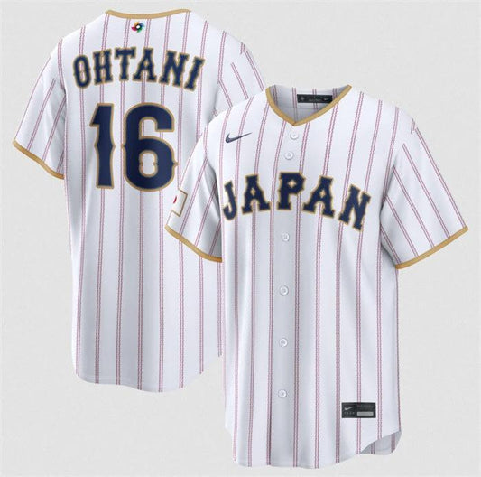 Japan Baseball #16 Shohei Ohtani Jersey White 2026 World Baseball Classic Home Stadium Stitched