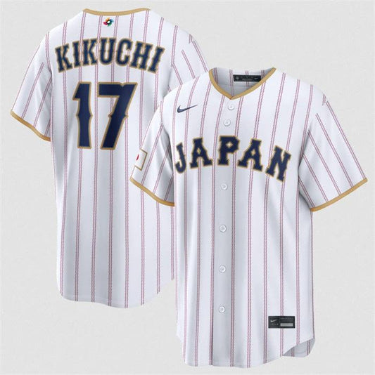 Japan Baseball #17 Yusei Kikuchi Jersey White 2026 World Baseball Classic Home Stadium Stitched