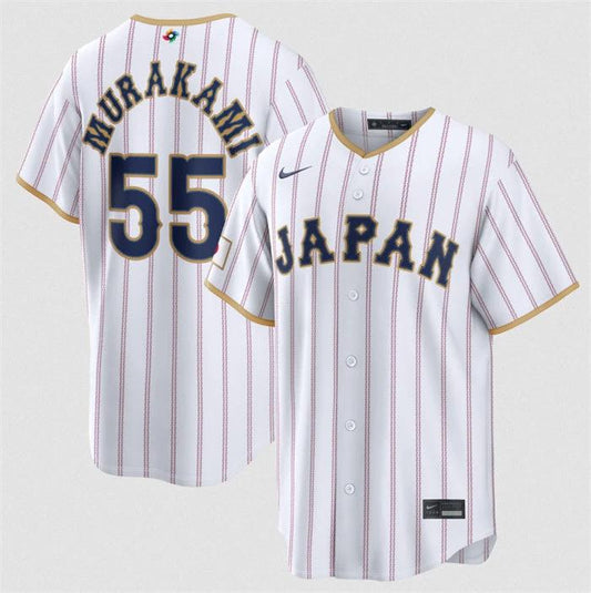 Japan Baseball #55 Munetaka Murakami Jersey White 2026 World Baseball Classic Home Stadium Stitched