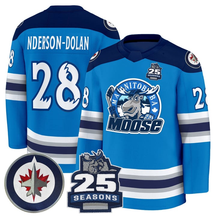 Jaret Anderson-Dolan Jersey #28 Manitoba Moose 2025 Premium All Stitched