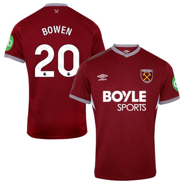 Jarrod Bowen #20 West Ham United 2025-26 Home Match Jersey – Burgundy