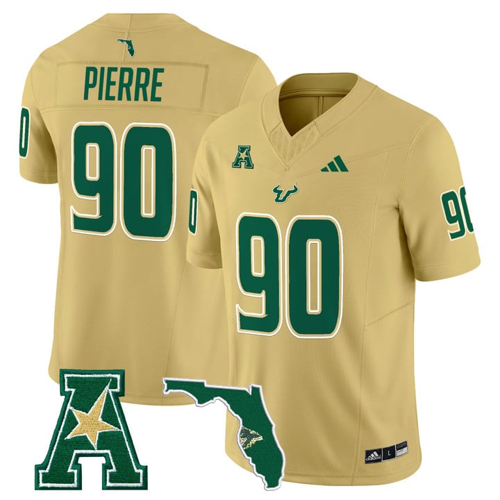 Jason Pierre Jersey #90 South Florida Bulls 2025 Limited Stitched Gold