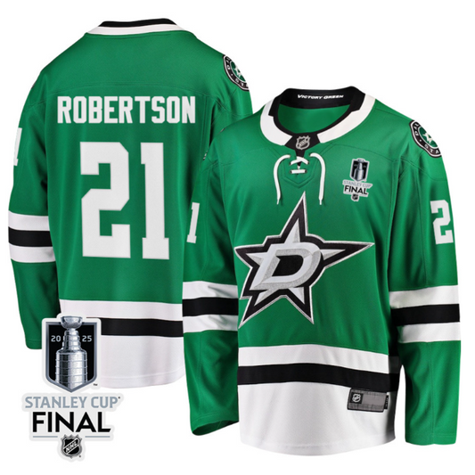 Jason Robertson 21 Dallas Stars 2025 STANLEY CUP Final Patch Home Men Jersey Black