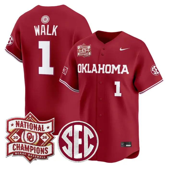 Jason Walk Jersey #1 Oklahoma 2026 National Champions Patch Stitched