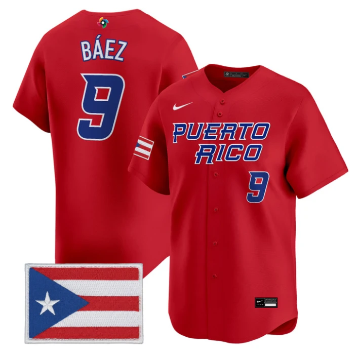 Javier Báez Jersey #9 Puerto Rico World Baseball Classic 2026 Stitched