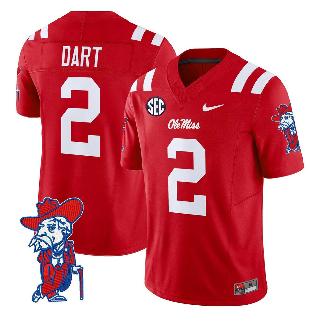 Jaxson Dart Jersey #2 Ole Miss Rebels 2025 Limited V2 Stitched Red