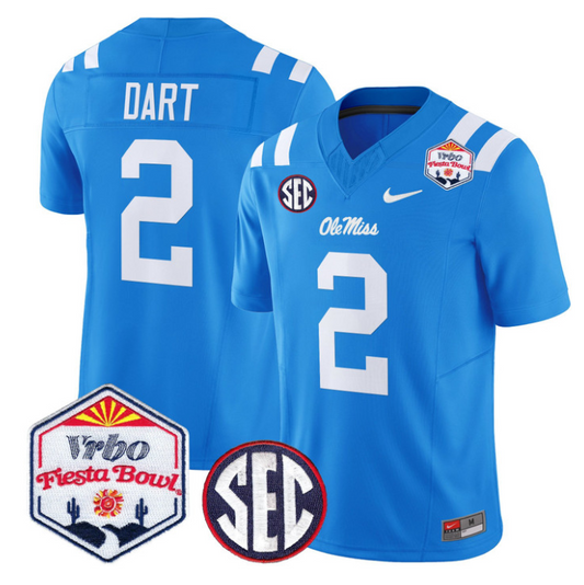 Jaxson Dart Jersey #2 Ole Miss Rebels 2026 Fiesta Bow Vapor Stitched